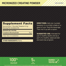Load image into Gallery viewer, Optimum Nutrition - Micronized Creatine Powder - 600g