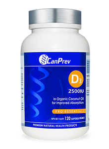 CanPrev - Vitamin D3 2500IU - 120 Softgels