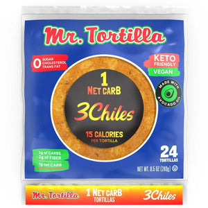 Mr. Tortilla - Keto 1 Net Carb Tortilla Wrap - 24 Tortillas