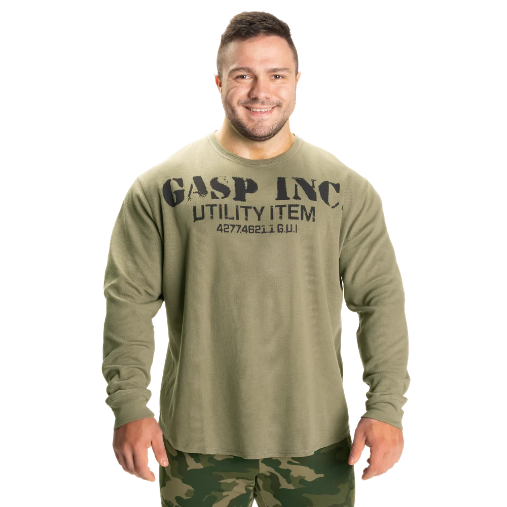 Gasp Thermal Gym Sweater Washed Green