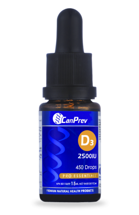 CanPrev - Vitamin D3 2500IU Drops with MCT Base - 15ml