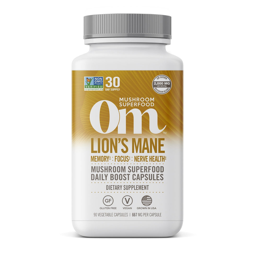 OM Mushroom Superfood - Lion's Mane  Mushroom Superfood Daily Boost Capsules - 75Vcaps