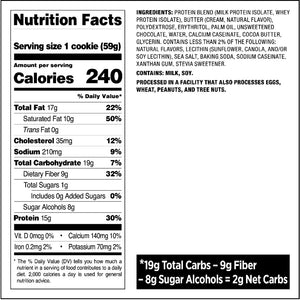 Quest Nutrition cookies Chocolate Chips - Nutritional Facts