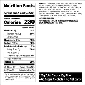 Quest Nutrition cookies Snicket Doodle - Nutritional Facts