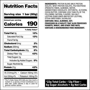 Quest Nutrition protein bar nutritional fact - Chocolate Chip Cookie Dough