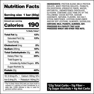 Quest Nutrition protein bar nutritional fact - Peanut Butter