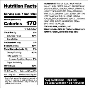 Quest Nutrition protein bar nutritional fact - Double Chocolate Chunk