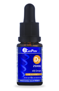CanPrev - Vitamin D3 2500IU Drops with MCT Base - 15ml