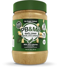 Load image into Gallery viewer, PB&amp;Me - Powdered Peanut Butter - Dark Roast No Sugar Added 453g