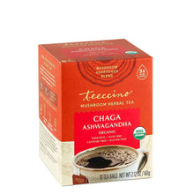 Load image into Gallery viewer, Teeccino - Chaga Ashwagandha Mushroom Herbal Tea - 10 Tea Bags