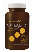 Load image into Gallery viewer, NutraSea Omega-3+Vitamin D 60 LiquidGels