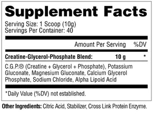 Metabolic Nutrition - C.G.P. Creatine Glycerol Phosphate - 400g